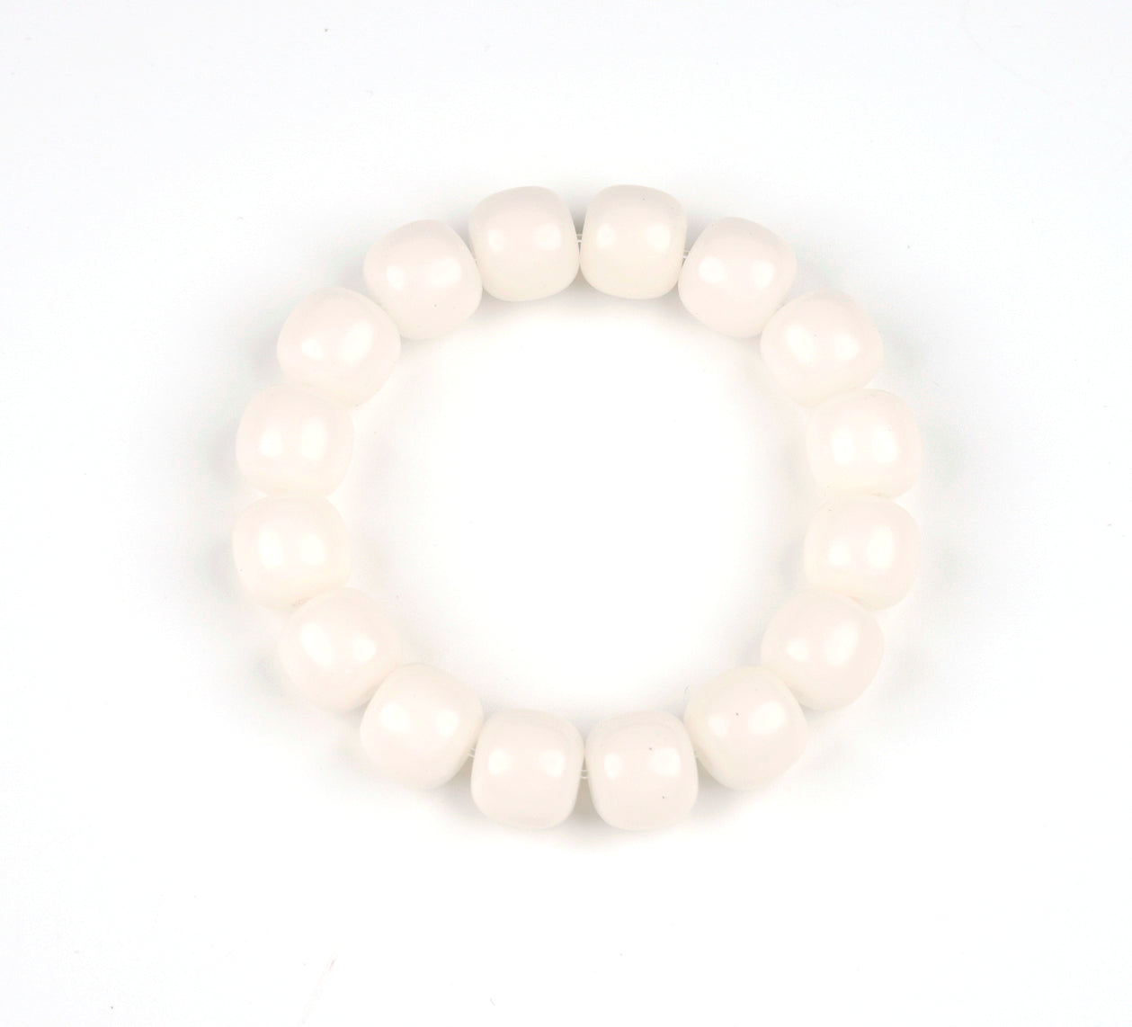 PUTI-White Jade Barrel Bead Bodhi Bracelet