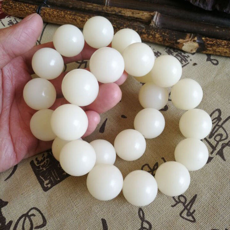 PUTI-White Jade Round Bead Bodhi Bracelet