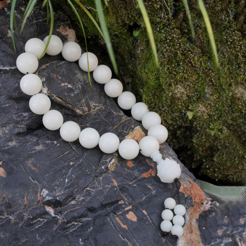 PUTI-White Round Bead Bodhi Handheld