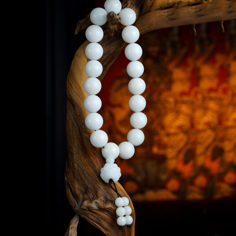 PUTI-White Round Bead Bodhi Handheld