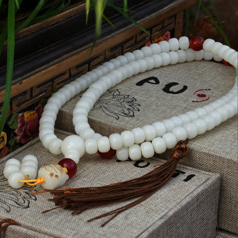 White Bodhi Necklace