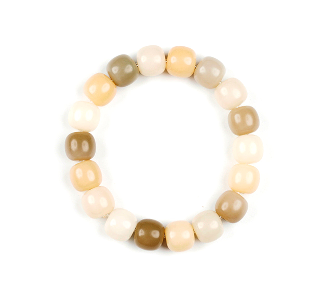 PUTI-Original Color Multi Treasure Barrel Bead Bodhi Bracelet
