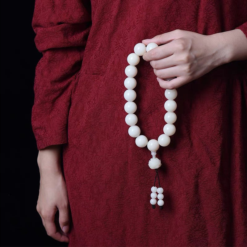 PUTI-White Round Bead Bodhi Handheld