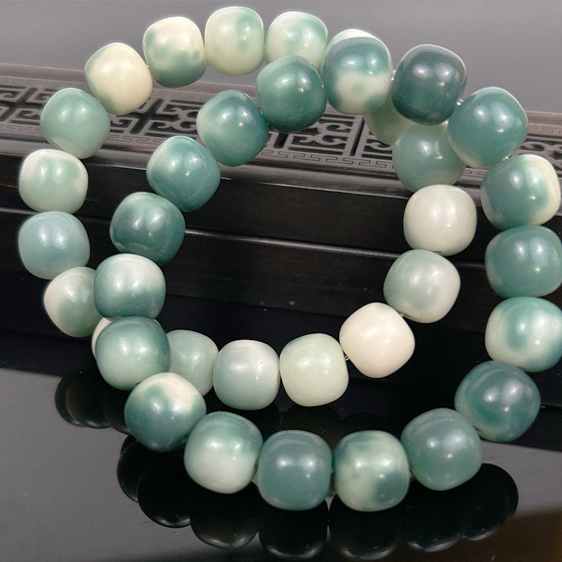 THEPUTI-Emerald Green Flower Feng Shui Bodhi Bracelet
