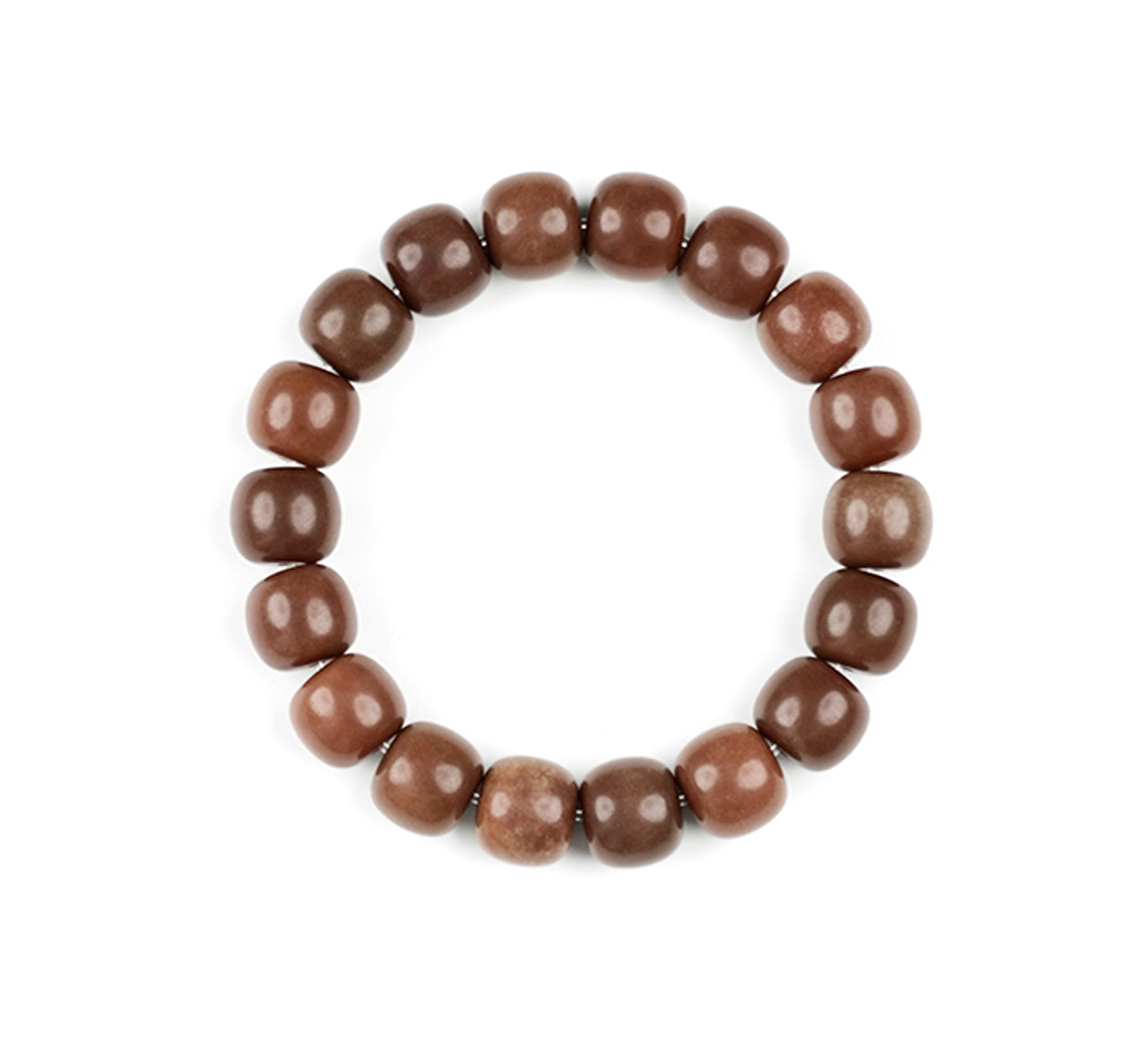 Coffee Color Barrel Bead Bodhi Seed Bracelet