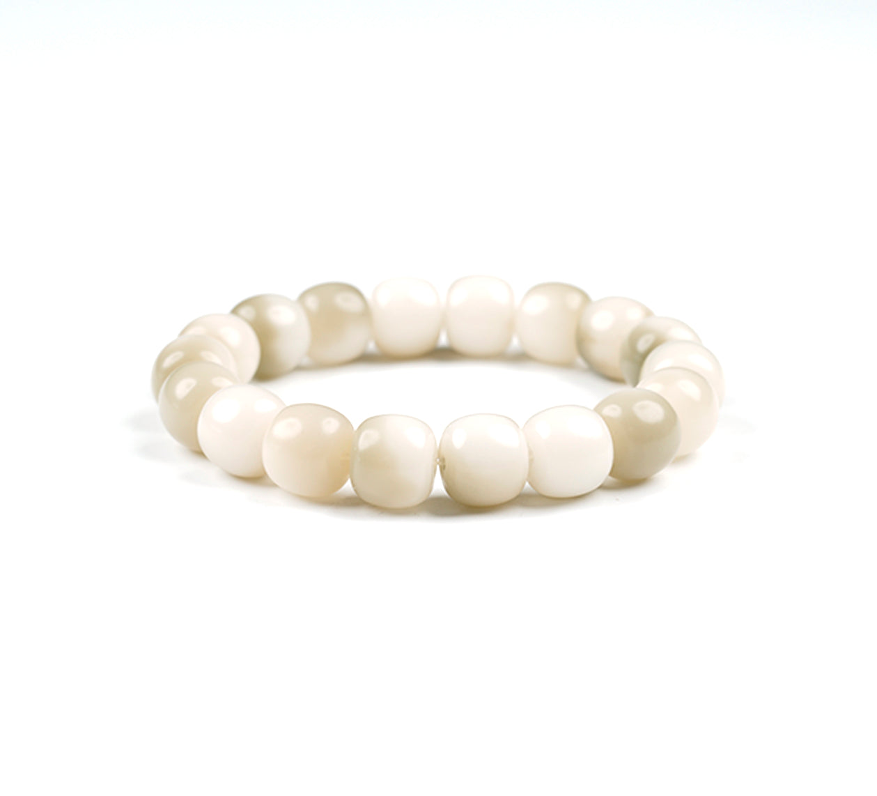 THEPUTI-Emerald Green Flower Barrel Bead Bracelet