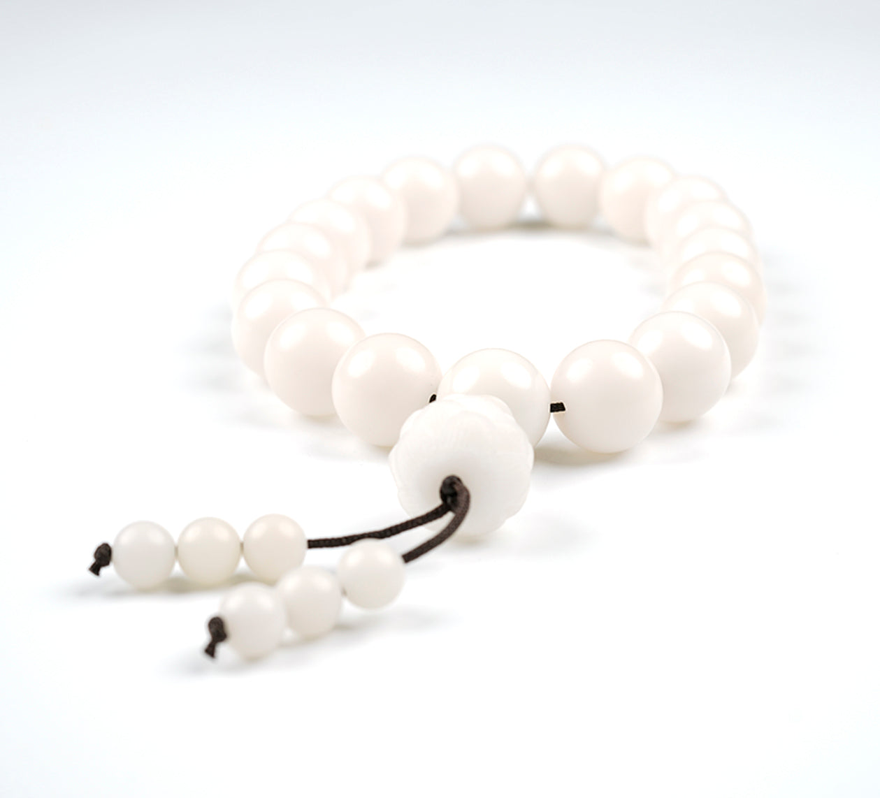 PUTI-White Round Bead Bodhi Handheld