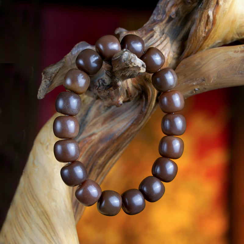 THEPUTI:Coffee Barrel Bead Bodhi Jewelry