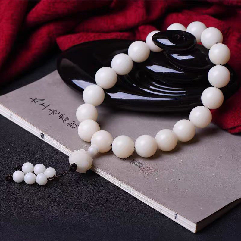 PUTI-White Round Bead Bodhi Handheld