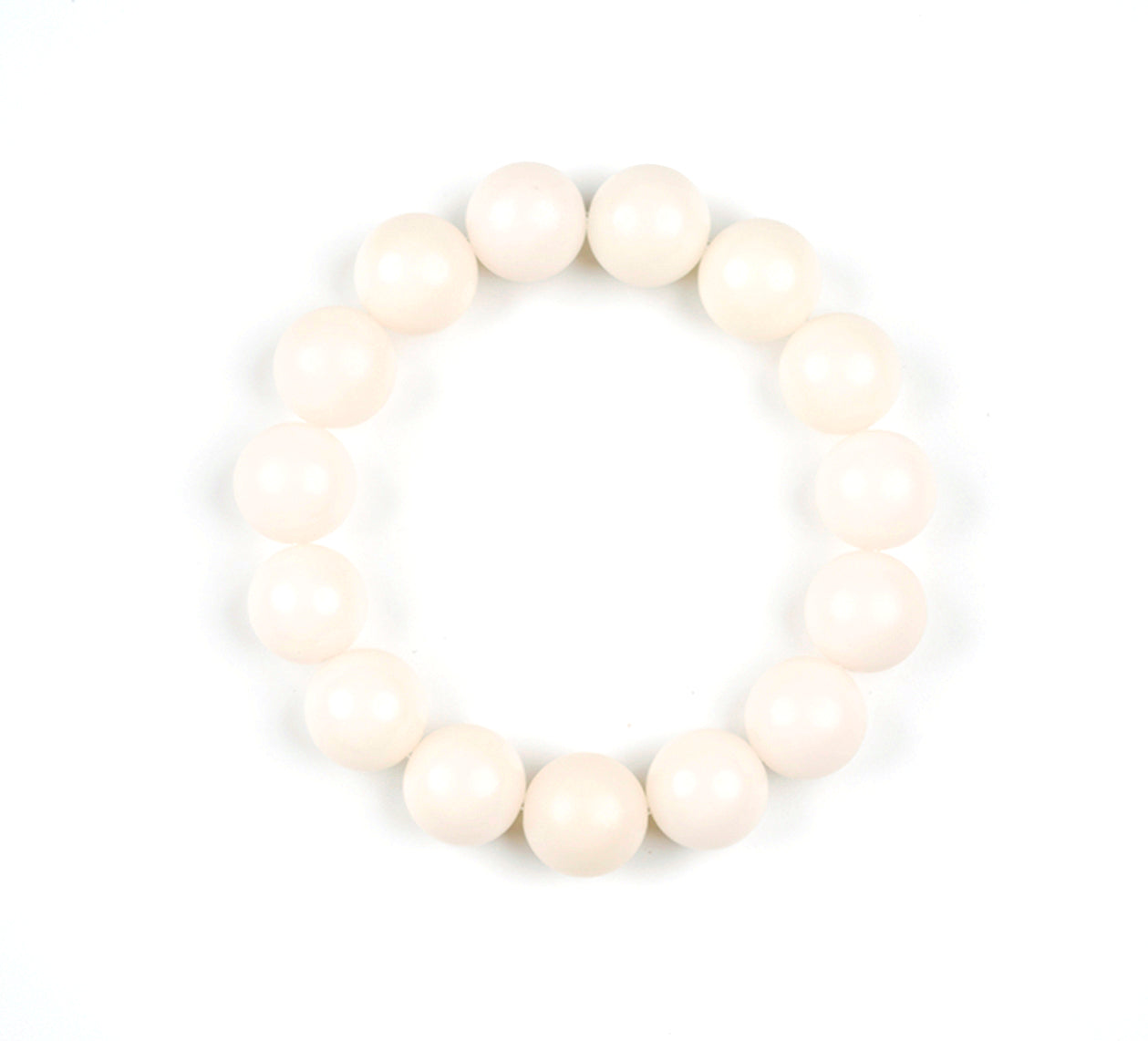 PUTI-White Jade Round Bead Bodhi Bracelet