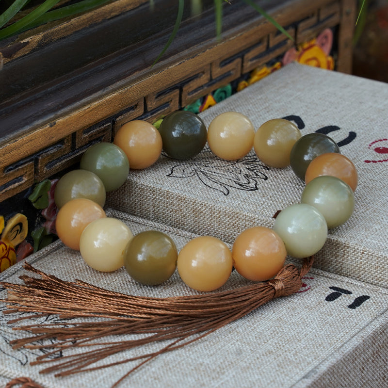 Multi Treasure Round Bead Bodhi Bracelet Display
